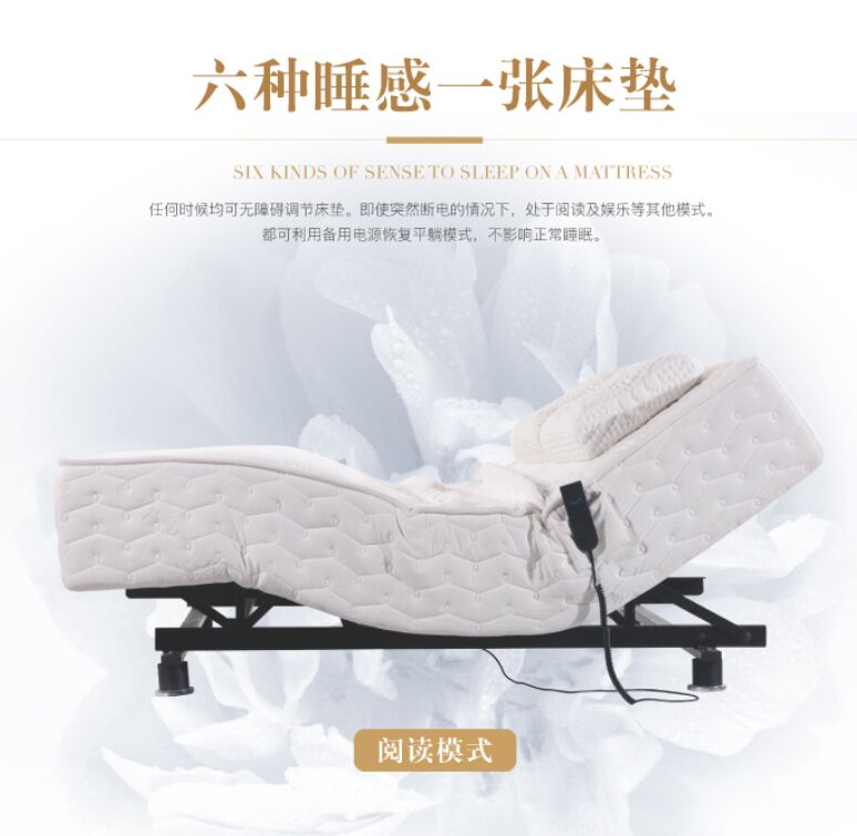 路福床垫 电动床家用智能床双人 升降可调节加厚乳胶床垫 J018