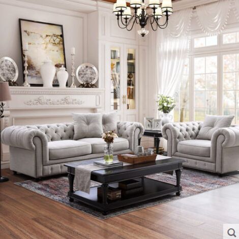 顾家复古欧式美式布艺沙发布沙发组合大小户型客厅家具2021