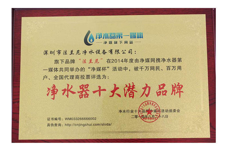 中国净水器十大潜力品牌