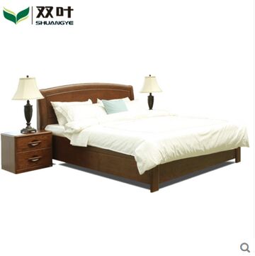 双叶家具 实木床抽屉可储物床1.5米1.8米水曲柳 现代中式卧室家具