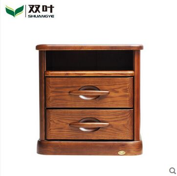 双叶家具 实木中式现代 带抽屉 可储物卧室床头柜