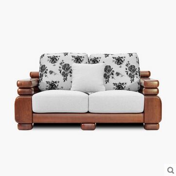 双叶家具现代中式实木沙发布艺单人双人三人沙发 客厅坐具水曲柳