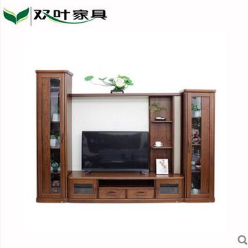 双叶家具 实木中式现代客厅电视柜厅柜组合