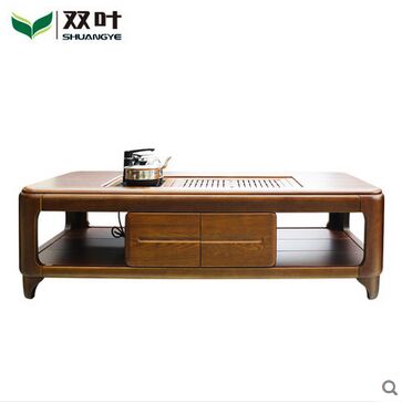 双叶家具 现代中式实木家具茶道茶几多功能长方几角几水曲柳客厅