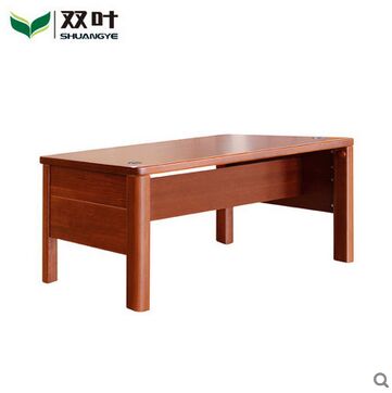 双叶览众系列 实木水曲柳班台 现代中式书桌办公桌