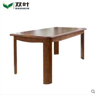双叶家具 实木餐桌现代中式餐厅家具 水曲柳木吃饭桌子 实木方桌