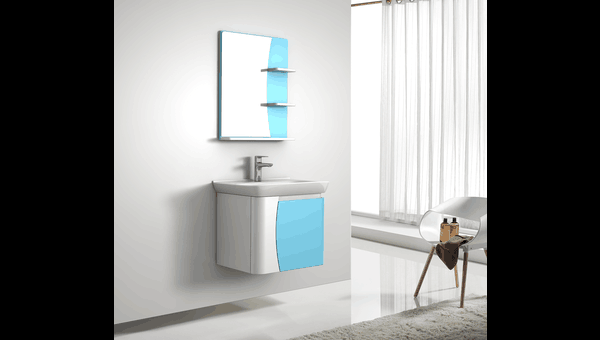 JOMOO九牧70公分悬挂式浴室柜A2196 蓝色和白色可选  7005001950mm  PVC 自洁釉陶瓷盆  不锈钢铰链  无铜环保镜 （2040元）