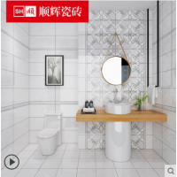 顺辉瓷砖 简约现代卫生间厕所磁砖300x600  爵士白