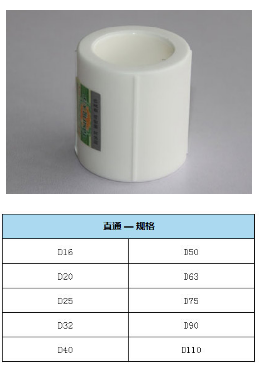 2  天净管 95°防爆管-白色PPR 直接头  2