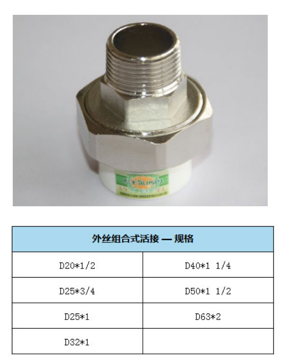 11  天净管 95°防爆管-白色PPR 外丝活接  2