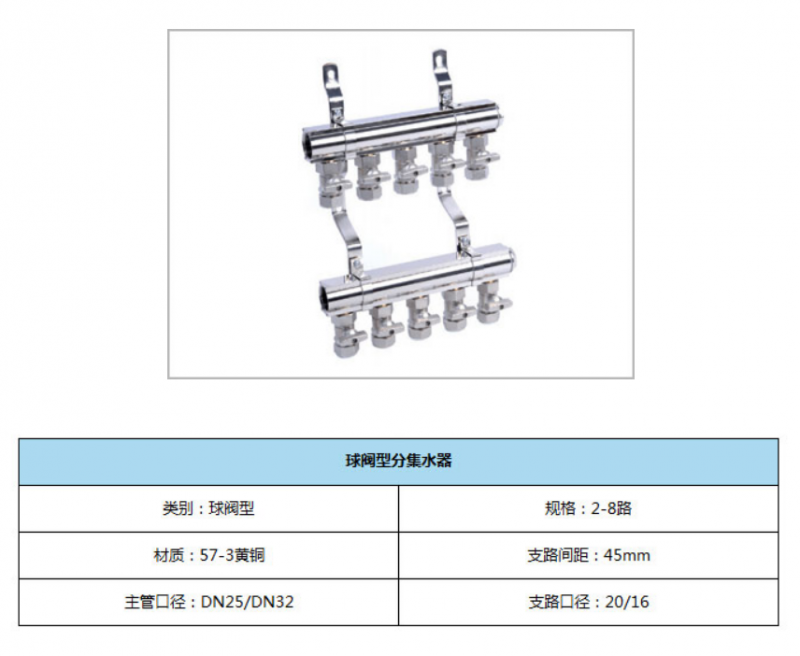 2 天净地暖 球阀式分集水器 2