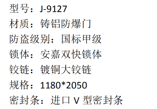 36 安嘉铸铝防爆门 J-99127 7460  2