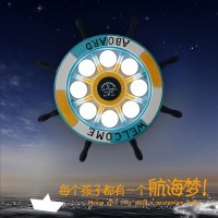 东方灯饰ZT创意卡通儿童房灯船舵吸顶灯灯具8826黄