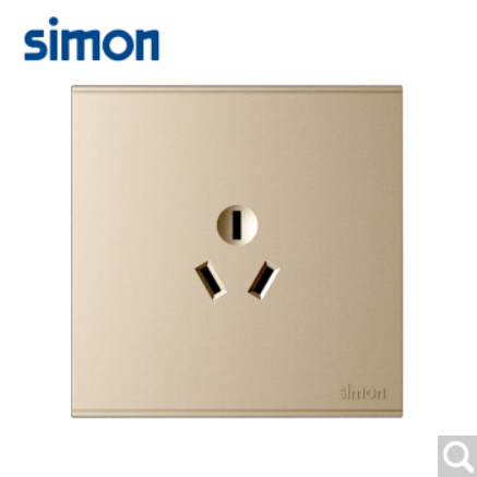1西蒙（SIMON）西蒙开关插座E6系列大板香槟金三孔空调插座