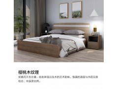 掌上明珠家居 床 简约深木纹风床图2