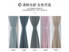 窗帘遮光卧室棉麻加厚隔热防晒流行全布穿北欧简约图3