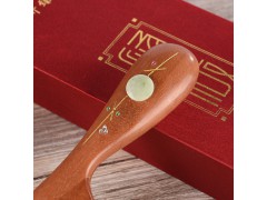 玉尚您红檀木梳镶独山玉平安扣情人节礼物母亲节礼物厂家源头批发图3