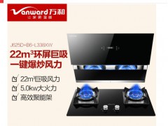 万和侧吸式双电机家用22大吸力脱排抽油烟机燃气灶具套装图2