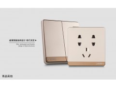 A7香槟金家用86型USB五孔插座墙壁暗装一开双控开关面板 一开双控五孔插座图2