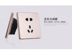 企一照明 X3开关插座金色86型家用多孔 五孔插座墙壁暗装三开开关 二开双控开关图3