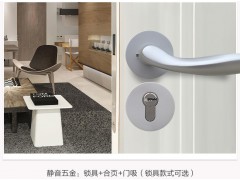 美心木门 免漆静音卧室门厨卫门套餐 标配五金图3