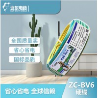 远东电线电缆 电工电料简装ZC-BV6平方家装进户总线铜芯阻燃电线单芯单股 双色地线 50米