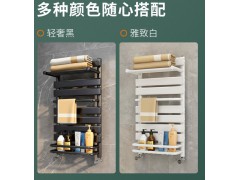 阿洛德暖气片铜铝复合小背篓家用水暖壁挂式集中取暖器卫生间加水散热器置物架 铜铝置物专利款0.8米高-雅黑图3