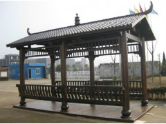 防腐木古建长廊，风雨连廊，园林廊架，产品规格多样，可来图定制图3