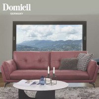 Domicil北欧真皮沙发客厅红豆三人位现代简约全牛皮沙发DM-12242