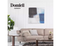 Domicil后现代三人位真皮沙发45度转角头层牛皮中大户型家具A0323图2