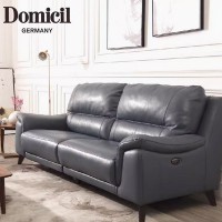 Domicil欧式真皮功能三人位沙发皮艺现代小户型组合DM-11075-W1
