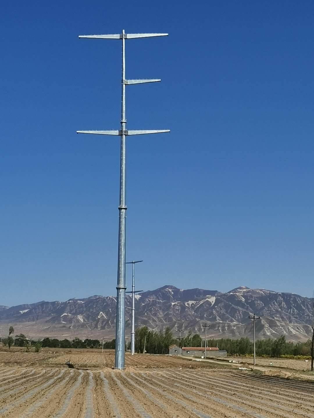 河北110kv电力钢管杆 电力钢杆 地脚螺栓 钢制电杆 电力钢管塔